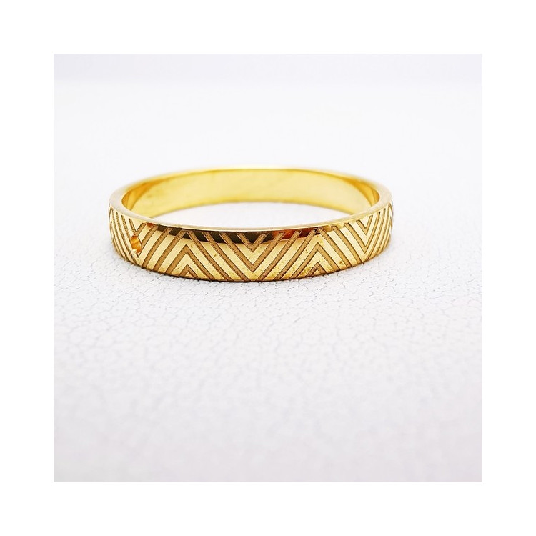 Alliance "Print Graphique" 3 mm Or Jaune 750 - 18 carats