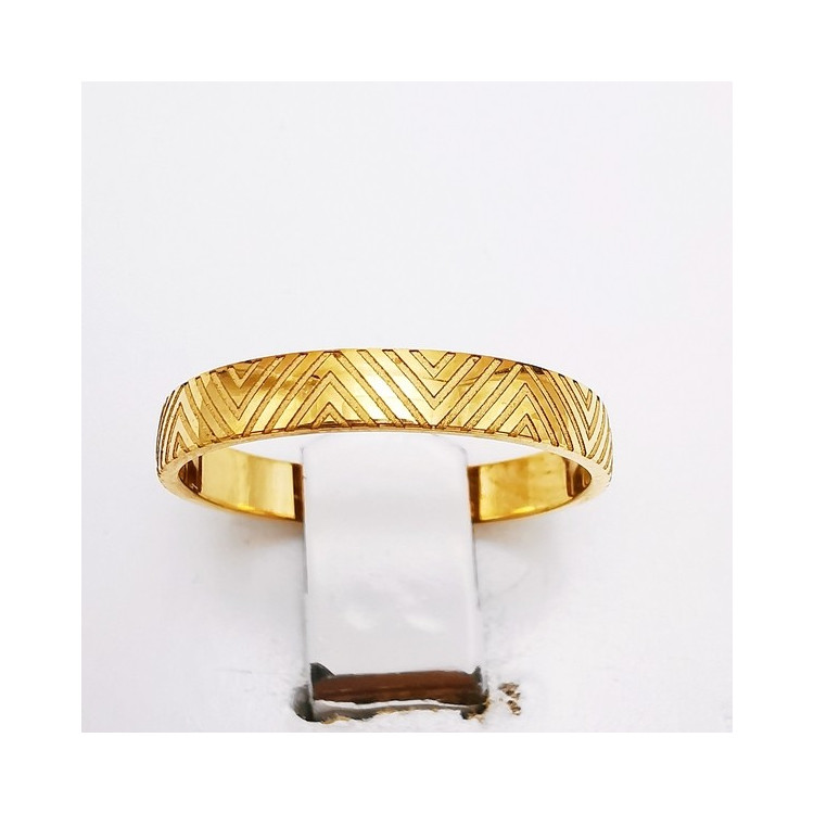 Alliance "Print Graphique" 3 mm Or Jaune 750 - 18 carats