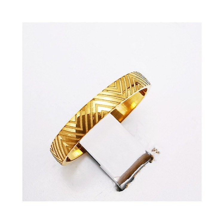 Alliance "Print Graphique" 3 mm Or Jaune 750 - 18 carats