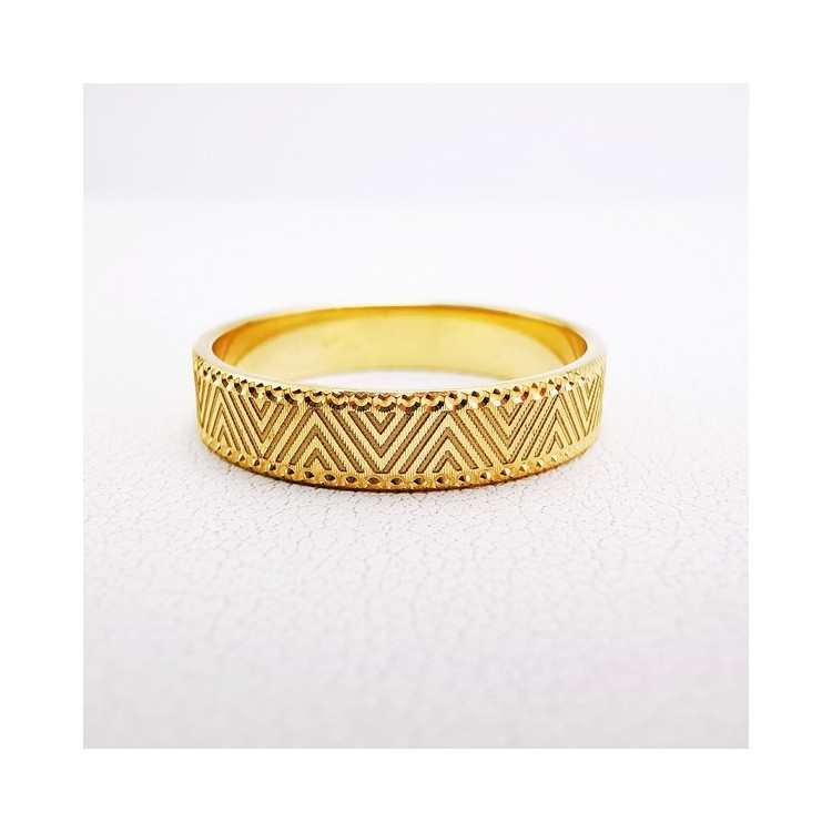 Alliance "Print Graphique perlé" 4 mm Or Jaune 750 - 18 carats