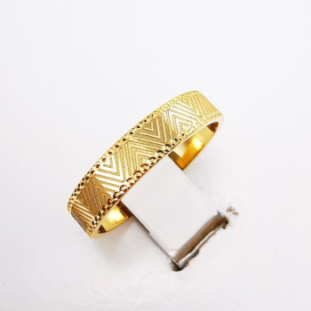 Alliance "Print Graphique perlé" 4 mm Or Jaune 750 - 18 carats