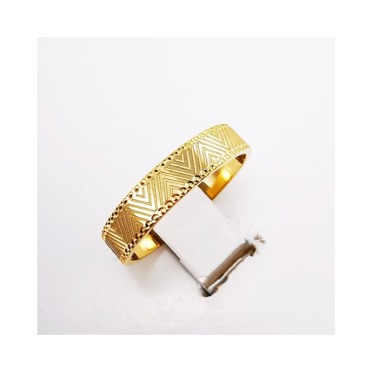 Alliance "Print Graphique perlé" 4 mm Or Jaune 750 - 18 carats
