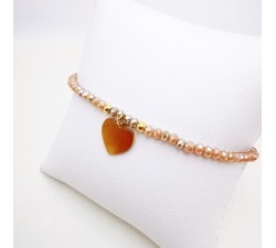 Bracelet de perles avec breloque acier