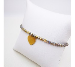 Bracelet de perles avec breloque acier