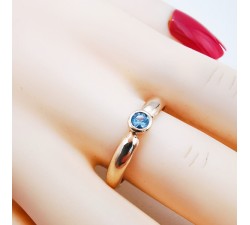 Bague "Emotion" Saphir Bleu clair Or Rose 750 - 18 carats