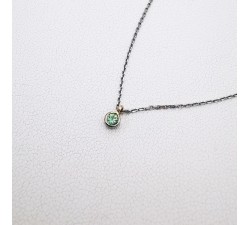Collier "Emotion" Saphir Vert Or Blanc 750 - 18 carats
