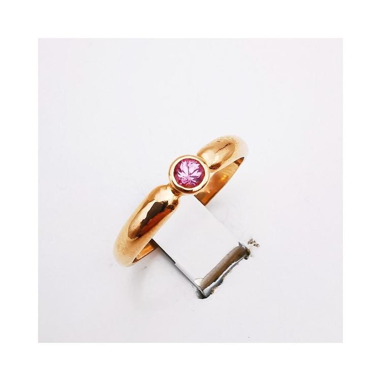 Bague "Emotion" Saphir Rose Or Rose 750 - 18 carats