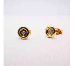 Boucles d'oreilles Puces Diamants 2 x 0.02 ct Or Jaune 750 - 18 carats (Bijou Occasion)