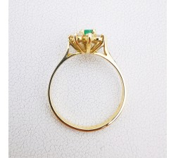 Bague "Little Lady" Emeraude Diamants Or Jaune 750 - 18 carats