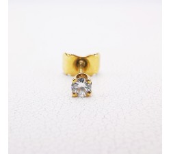 Boucle d'oreille Puce Diamant 0.06 ct Or Jaune 750 - 18 carats (Bijou Occasion)