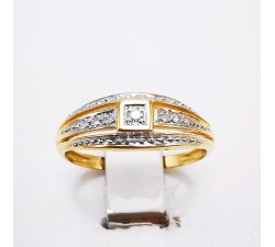 Bague Diamants Or Jaune 750 -18 carats (Bijou d'occasion)