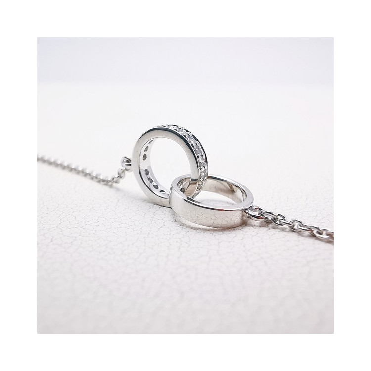 Collier "You and Me" Diamants Or blanc 750 - 18 carats