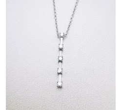 Collier Pendentif Diamants Or Blanc  750 - 18 carats