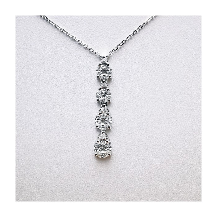 Collier Diamants Ligne Vendôme Or Blanc 750 - 18 carats