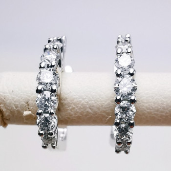Boucles d'oreilles Diamants Ligne Vendôme Or Blanc 750 - 18 carats
