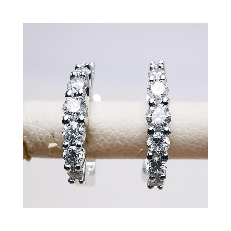 Boucles d'oreilles Diamants Ligne Vendôme Or Blanc 750 - 18 carats