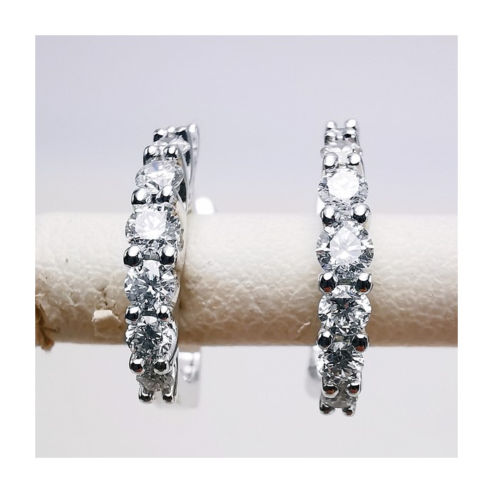 Boucles d'oreilles Diamants Ligne Vendôme Or Blanc 750 - 18 carats