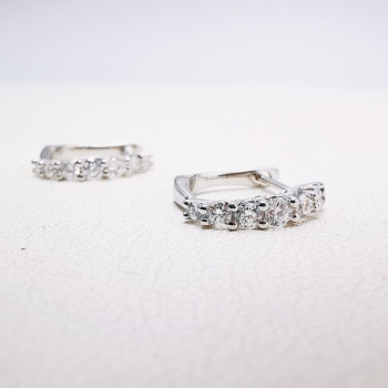 Boucles d'oreilles Diamants Ligne Vendôme Or Blanc 750 - 18 carats