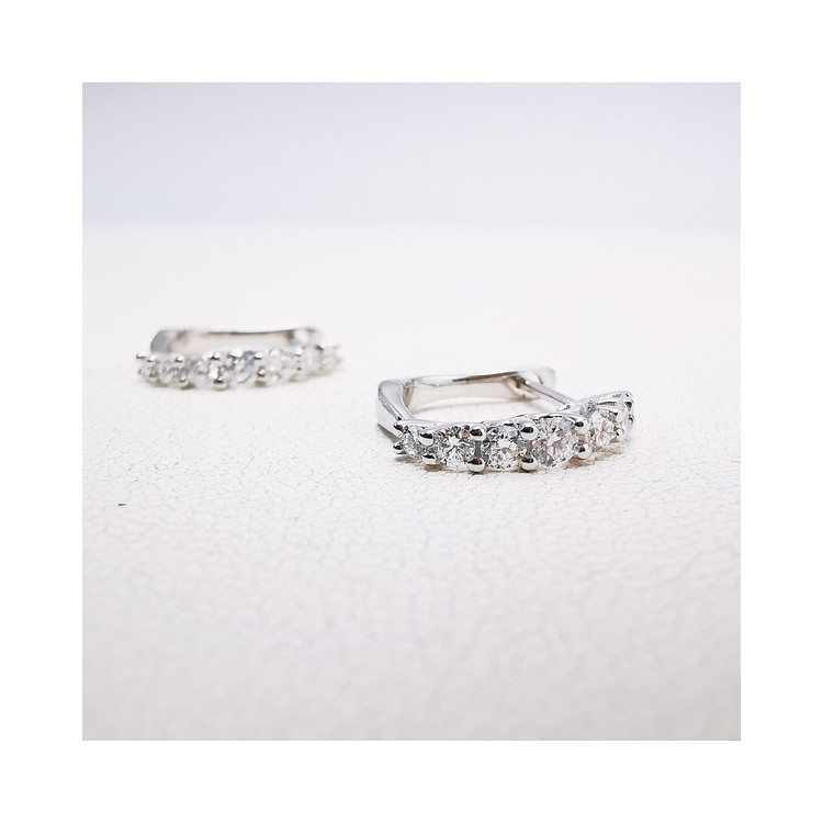Boucles d'oreilles Diamants Ligne Vendôme Or Blanc 750 - 18 carats