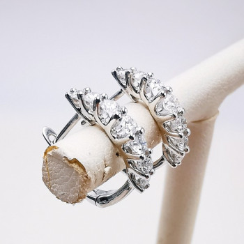 Boucles d'oreilles Diamants Ligne Vendôme Or Blanc 750 - 18 carats