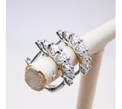 Boucles d'oreilles Diamants Ligne Vendôme Or Blanc 750 - 18 carats