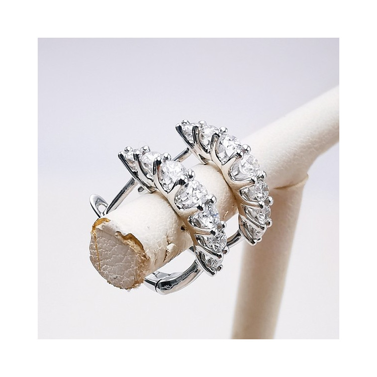 Boucles d'oreilles Diamants Ligne Vendôme Or Blanc 750 - 18 carats