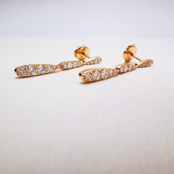 Boucles d'oreilles Diamants Ligne Vendôme Or Rose 750 - 18 carats