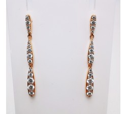 Boucles d'oreilles Diamants Ligne Vendôme Or Rose 750 - 18 carats