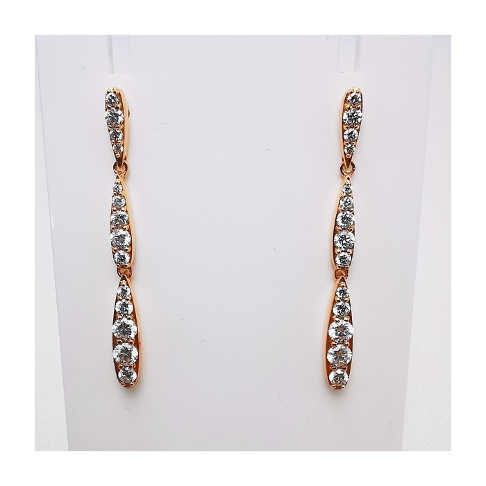 Boucles d'oreilles Diamants Ligne Vendôme Or Rose 750 - 18 carats
