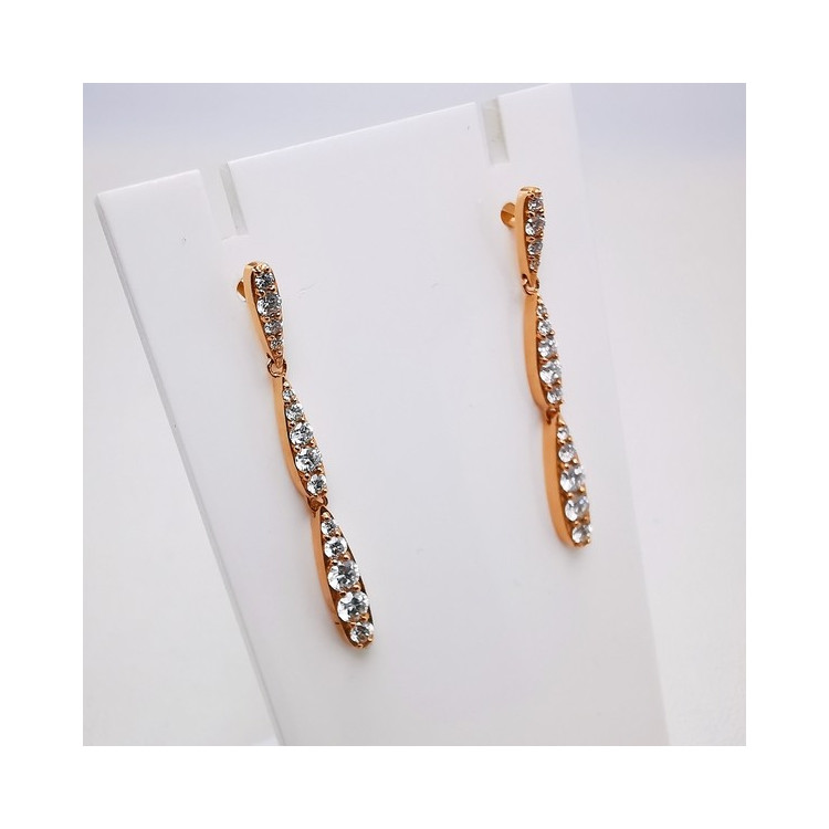 Boucles d'oreilles Diamants Ligne Vendôme Or Rose 750 - 18 carats