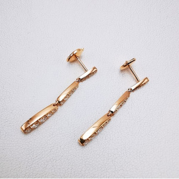 Boucles d'oreilles Diamants Ligne Vendôme Or Rose 750 - 18 carats