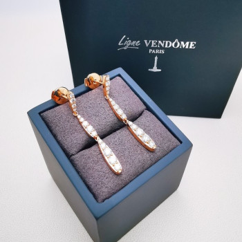 Boucles d'oreilles Diamants Ligne Vendôme Or Rose 750 - 18 carats