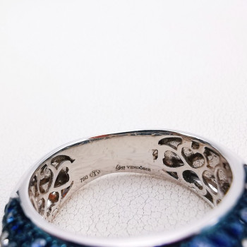 Bague "Grace" Saphirs Diamants Ligne Vendôme Or Blanc 750 - 18 carats