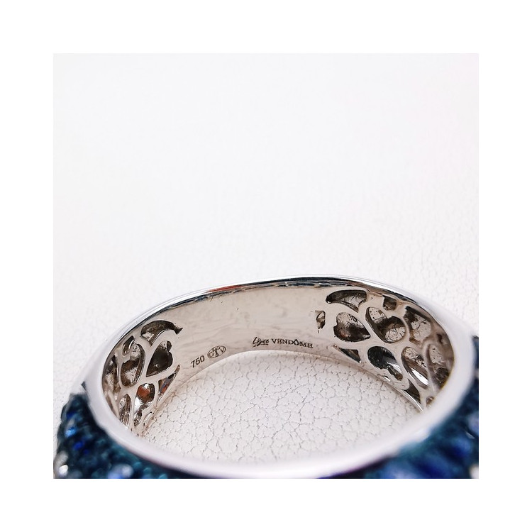 Bague "Grace" Saphirs Diamants Ligne Vendôme Or Blanc 750 - 18 carats