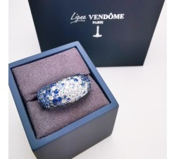 Bague "Grace" Saphirs Diamants Ligne Vendôme Or Blanc 750 - 18 carats