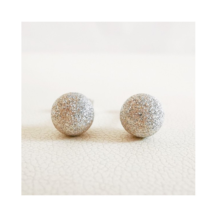 Boucles d'Oreilles Boules Or blanc 750 - 18 carats