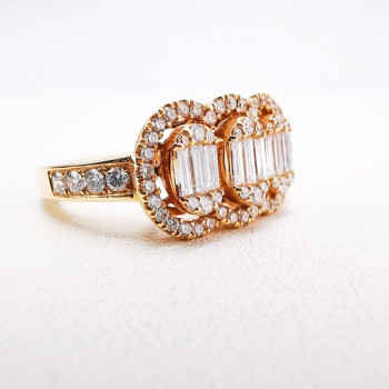 Bague Diamants Ligne Vendôme Or Rose 750 - 18 carats