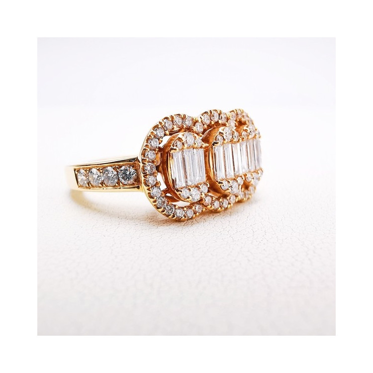 Bague Diamants Ligne Vendôme Or Rose 750 - 18 carats