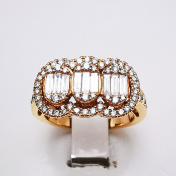 Bague Diamants Ligne Vendôme Or Rose 750 - 18 carats
