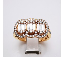 Bague Diamants Ligne Vendôme Or Rose 750 - 18 carats