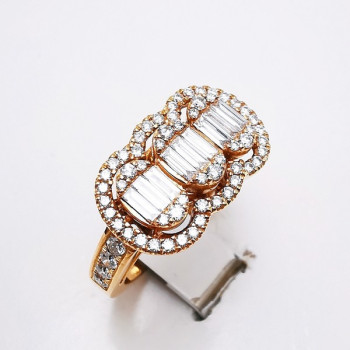 Bague Diamants Ligne Vendôme Or Rose 750 - 18 carats