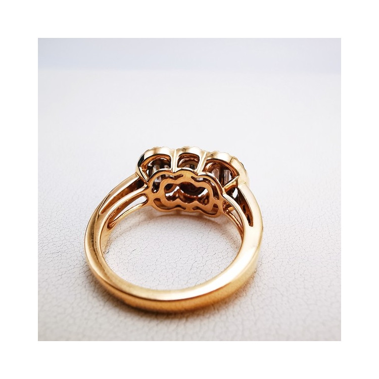 Bague Diamants Ligne Vendôme Or Rose 750 - 18 carats