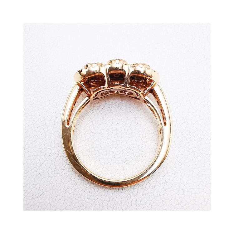 Bague Diamants Ligne Vendôme Or Rose 750 - 18 carats