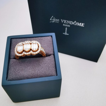Bague Diamants Ligne Vendôme Or Rose 750 - 18 carats