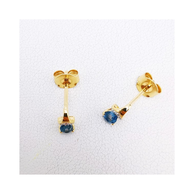 Boucles d'Oreilles Saphir Or Jaune 750 - 18 carats