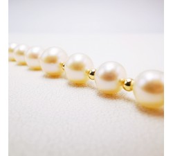 Collier de Perles de Culture d'eau douce et Perles Or Jaune 750 - 18 carats