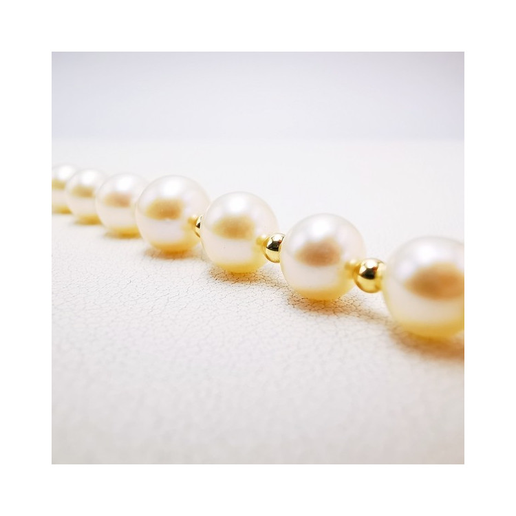 Collier de Perles de Culture d'eau douce et Perles Or Jaune 750 - 18 carats