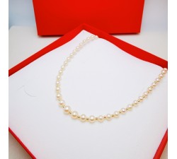 Collier de Perles de Culture d'eau douce et Perles Or Jaune 750 - 18 carats