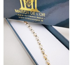 Bracelet de Perles de Culture d'Eau Douce et Perles Or Jaune 750 - 18 carats