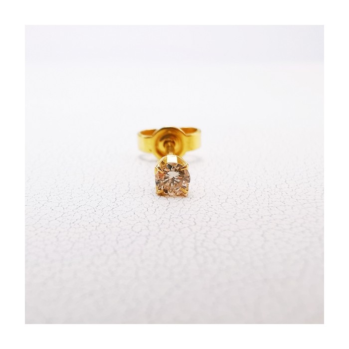 Mono Boucle d'oreille Puce Diamant 0.06 ct Or Jaune 750 - 18 carats (Bijou Occasion)
